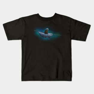 Cat Riding a Narwhal Kids T-Shirt